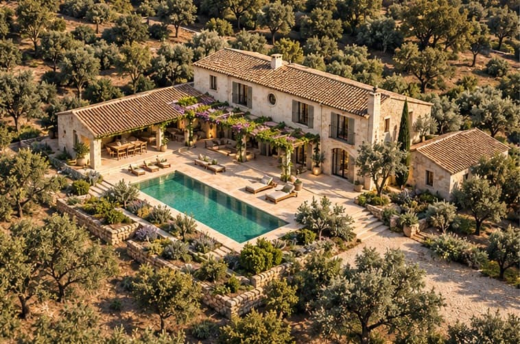 The Heritage Finca — aerial view of the finca and its grounds